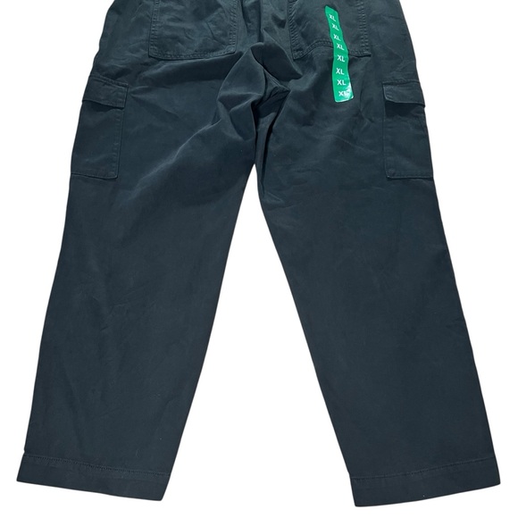 GAP Twill Cargo Pants Black Size XL Pull On Elastic Waist Casual Pockets NWT - Picture 15 of 15